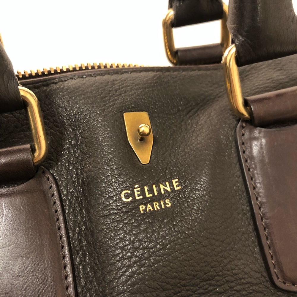 Celine brown leather medium size handbag - Picture 5 of 10